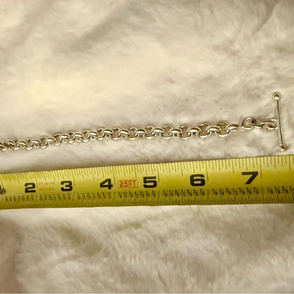 “OTC Signed” 925 Italy Marked Rolo Toggle Bracelet “ - Picture 16 of 17